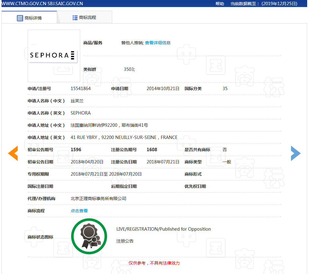 美妆巨头丝芙兰被东莞某公司抢注商标了？