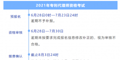 专利代理师资格考试缴费确认截止时间为8月3日24时