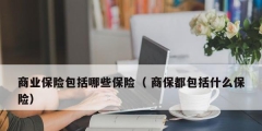 商业保险包括哪些保险（ 商保都包括什么保险）
