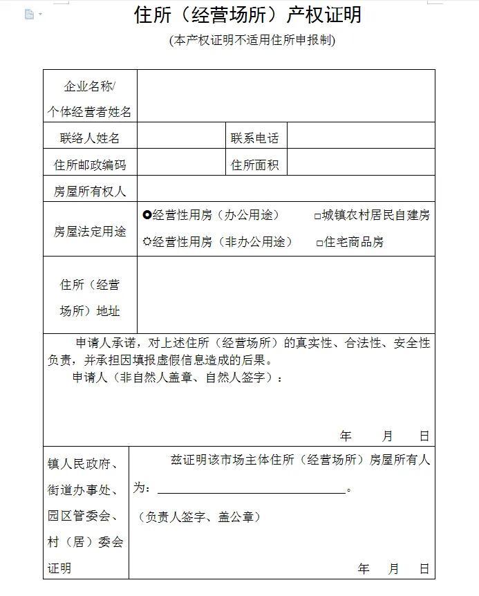 经营场所证明怎么写模板(经营场所证明图片)