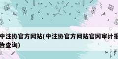 中注协官方网站(中注协官方网站官网审计报告查询)