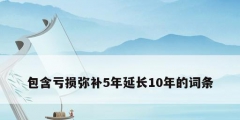 包含亏损弥补5年延长10年的词条
