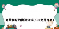 克数和斤的换算公式(500克是几两)