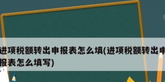 进项税额转出申报表怎么填(进项税额转出申报表怎么填写)