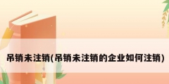 吊销未注销(吊销未注销的企业如何注销)