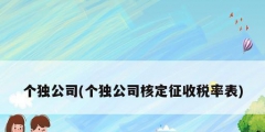个独公司(个独公司核定征收税率表)