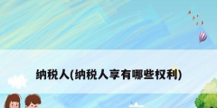 纳税人(纳税人享有哪些权利)