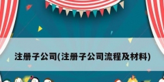 注册子公司(注册子公司流程及材料)
