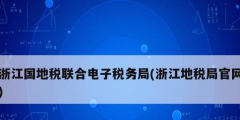 浙江国地税联合电子税务局(浙江地税局官网)