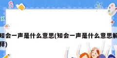 知会一声是什么意思(知会一声是什么意思解释)