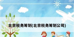 北京税务筹划(北京税务筹划公司)