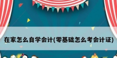在家怎么自学会计(零基础怎么考会计证)