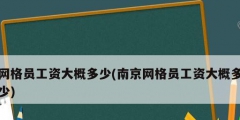 网格员工资大概多少(南京网格员工资大概多少)