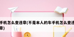手机怎么查违章(不是本人的车手机怎么查违章)