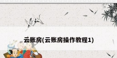 云账房(云账房操作教程1)
