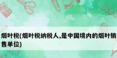 烟叶税(烟叶税纳税人,是中国境内的烟叶销售单位)