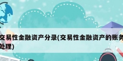 交易性金融资产分录(交易性金融资产的账务处理)