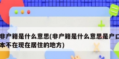 非户籍是什么意思(非户籍是什么意思是户口本不在现在居住的地方)