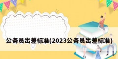 公务员出差标准(2023公务员出差标准)