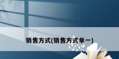 销售方式(销售方式单一)