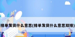 排单发货什么意思(排单发货什么意思双排)