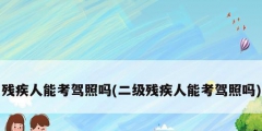 残疾人能考驾照吗(二级残疾人能考驾照吗)