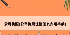 公司执照(公司执照注销怎么办理手续)
