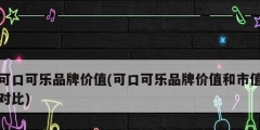 可口可乐品牌价值(可口可乐品牌价值和市值对比)