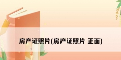 房产证照片(房产证照片 正面)