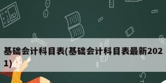 基础会计科目表(基础会计科目表最新2021)