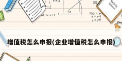 增值税怎么申报(企业增值税怎么申报)