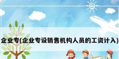 企业专(企业专设销售机构人员的工资计入)