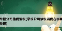 举报公司偷税漏税(举报公司偷税漏税在哪里举报)