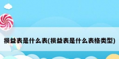 损益表是什么表(损益表是什么表格类型)