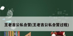 王老吉公私合营(王老吉公私合营过程)