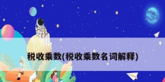 税收乘数(税收乘数名词解释)