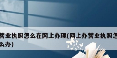 营业执照怎么在网上办理(网上办营业执照怎么办)
