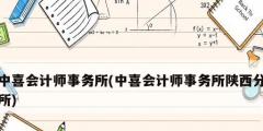 中喜会计师事务所(中喜会计师事务所陕西分所)