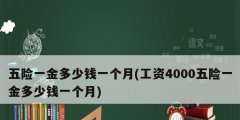 五险一金多少钱一个月(工资4000五险一金多少钱一个月)