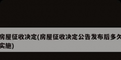 房屋征收决定(房屋征收决定公告发布后多久实施)