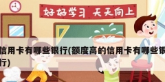 信用卡有哪些银行(额度高的信用卡有哪些银行)