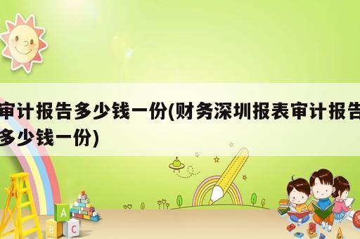 审计报告多少钱一份(财务深圳报表审计报告多少钱一份)