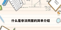 什么是非法同居的简单介绍