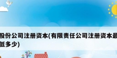 股份公司注册资本(有限责任公司注册资本最低多少)
