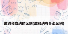 缴纳和交纳的区别(缴和纳有什么区别)