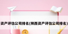资产评估公司排名(陕西资产评估公司排名)