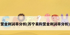 营业利润率分析(苏宁易购营业利润率分析)