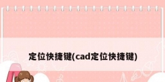 定位快捷键(cad定位快捷键)