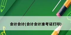 会计会计(会计会计准考证打印)