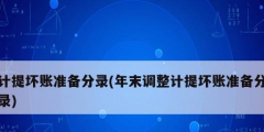 计提坏账准备分录(年末调整计提坏账准备分录)